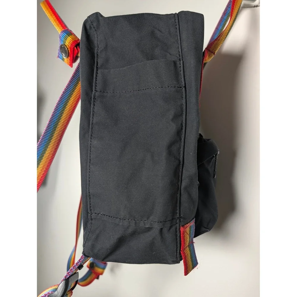 Fjallraven Unisex Backpack Kanken Rainbow Mini 23621 Vinylon F Black One Size